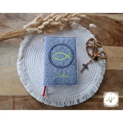 Gotteslobhülle Filz Kommunion 2025 kommt her und esst! personalisierbar Einband Handgemachte Filzhülle