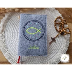 Gotteslobhülle Filz Kommunion 2025 kommt her und esst! personalisierbar Einband Handgemachte Filzhülle