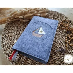 Gotteslobhülle Filz Kommunion 2025 kommt her und esst! personalisierbar Einband Handgemachte Filzhülle Boot