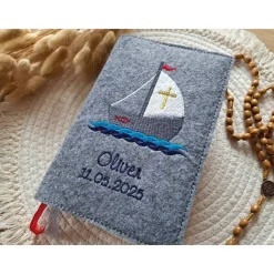 Gotteslobhülle Filz Kommunion 2025 kommt her und esst! personalisierbarer Einband Erstkommunion