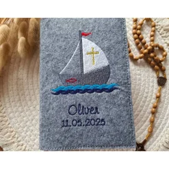 Gotteslobhülle Filz Kommunion 2025 kommt her und esst! personalisierbarer Einband Erstkommunion