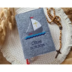 Gotteslobhülle Filz Kommunion 2025 kommt her und esst! personalisierbarer Einband Erstkommunion