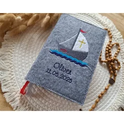 Gotteslobhülle Filz Kommunion 2025 kommt her und esst! personalisierbarer Einband Erstkommunion