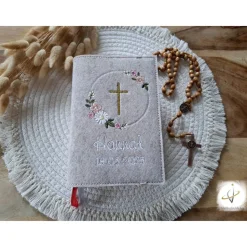 Gotteslobhülle Filz  Kommunion 2025 personalisierbar Regenbogen 