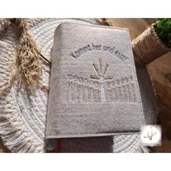 Gotteslobhülle Filz  Kommunion 2025 personalisierbar Jesus mit Kindern 