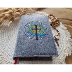 Gotteslobhülle Filz Kommunion 2025 kommt her und esst! personalisierbarer Einband Erstkommunion