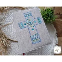 Gotteslobhülle Filz Kommunion 2025 kommt her und esst personalisierbar Einband  Kreuz Filzhülle individuelles Geschenk