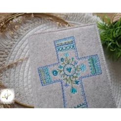 Gotteslobhülle Filz Kommunion 2025 kommt her und esst personalisierbar Einband  Kreuz Filzhülle individuelles Geschenk