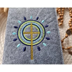 Gotteslobhülle Filz Kommunion 2025 kommt her und esst! personalisierbarer Einband Erstkommunion