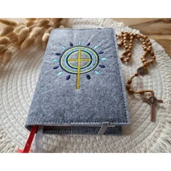 Gotteslobhülle Filz Kommunion 2025 kommt her und esst! personalisierbarer Einband Erstkommunion