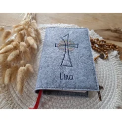 Gotteslobhülle Filz Kommunion 2025 kommt her und esst! personalisierbarer Einband Erstkommunion