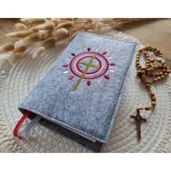 Gotteslobhülle Filz Kommunion 2025 kommt her und esst! personalisierbarer Einband Erstkommunion