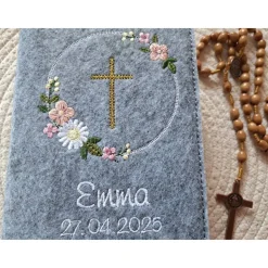 Gotteslobhülle Filz Kommunion 2025 kommt her und esst! personalisierbarer Einband Erstkommunion