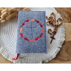 Gotteslobhülle Filz Kommunion 2025 kommt her und esst! personalisierbar Einband Handgemachte Filzhülle