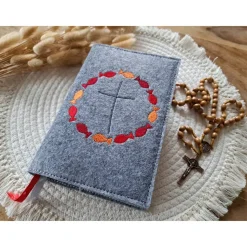 Gotteslobhülle Filz Kommunion 2025 kommt her und esst! personalisierbar Einband Handgemachte Filzhülle