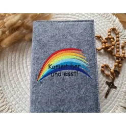 Gotteslobhülle Filz Kommunion 2025 kommt her und esst! personalisierbarer Einband Erstkommunion