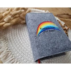 Gotteslobhülle Filz Kommunion 2025 kommt her und esst! personalisierbarer Einband Erstkommunion