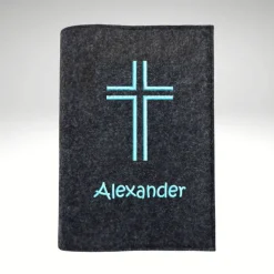 Gotteslobhülle Filz KREUZ NAME personalisiert Wollfilz