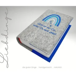 Gotteslobhülle Filz REGENBOGEN STERNE Einband Gesangbuch  KL231