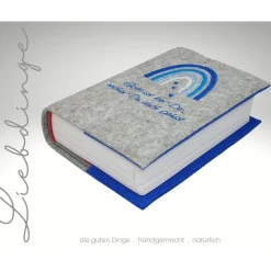 Gotteslobhülle Filz REGENBOGEN STERNE Einband Gesangbuch  KL231