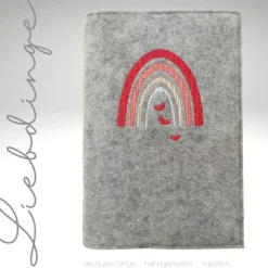Gotteslobhülle Filz REGENBOGEN HERZEN Boho  KL211