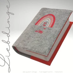 Gotteslobhülle Filz REGENBOGEN Boho Name personalisiert  KL228