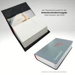 Gotteslobhülle Filz RELIEFKREUZ NAME personalisierbar Farbwahl