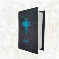 Gotteslobhülle Filz RELIEFKREUZ NAME personalisierbar Farbwahl