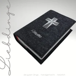 Gotteslobhülle Filz RELIEFKREUZ NAME personalisierbar  KL240