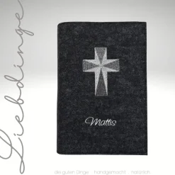 Gotteslobhülle Filz RELIEFKREUZ NAME personalisierbar  KL240