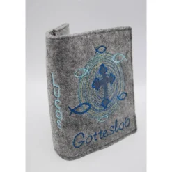 Gotteslobhülle Fische Kreuz im Kreis Gebetbuch Hülle Geschenk Kommunion Firmung Rosenkranz religiös personalisierbar
