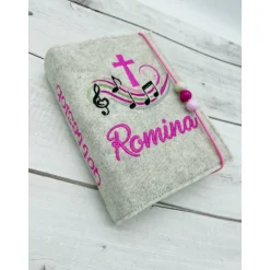 Gotteslobhülle Gebetbuch Hülle Musik Geschenk Kommunion Firmung Geschenkidee Gott Kirche religiös personalisiert