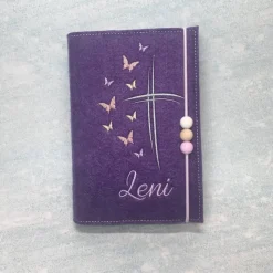 Gotteslobhülle Gebetbuch Kreuz und Schmetterlinge Hülle Geschenk Kommunion Firmung Geschenkidee Gott Kirche religiös