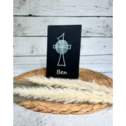 Gotteslobhülle Gebetbuchhülle Kunstleder schwarz mit Kreuz personalisiert