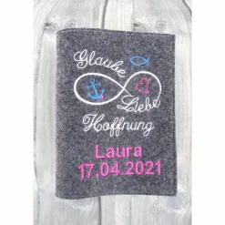 Gotteslobhülle Glaube Liebe Hoffnung Gebetbuch Hülle Geschenk Kommunion Firmung religiös personalisier