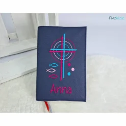 Gotteslobhülle Gotteslob Einband Leder dunkelblau