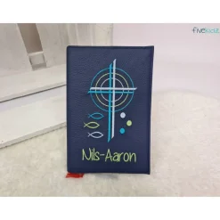 Gotteslobhülle Gotteslob Einband Leder dunkelblau