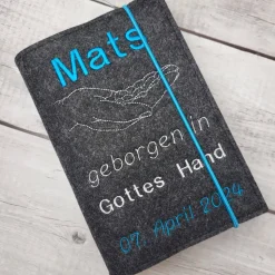 Gotteslobhülle, Gotteslobeinband Gottes Hand türkis, weiß