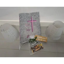 Gotteslobhülle, Gotteslobeinband,  Filz, bestickt, Kommunion