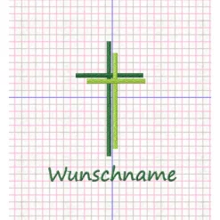 Gotteslobhülle, grauer Filz mit grünen Kreuzen, personalisierbar