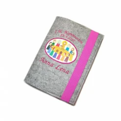 Gotteslobhülle Hülle für Gotteslob Merino Wollfilz Filz Stickerei 1.hl. Kommunion inkl. Name + Datum + Abendmahl Aufnäher Geschenk Kommunion
