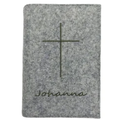 Gotteslobhülle Ichtys Kreuz Name personalisierbar. Filz vegan K119