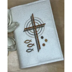 Gotteslobhülle, Kommunion, Firmung, Konfirmation, Kreuz, gestickt, Filz, Geschenk, Mädchen, Junge,  personalisierbar