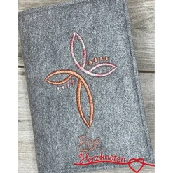 Gotteslobhülle, Kommunion, Firmung, Konfirmation, Kreuz, gestickt, Filz, Geschenk, Mädchen, Junge,  personalisierbar, mi