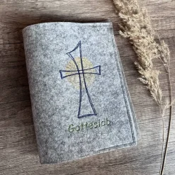 Gotteslobhülle Kreuz / Farbwahl Wollfilz / Einband / Gebetsbuch / Schutzumschlag / Kommunion