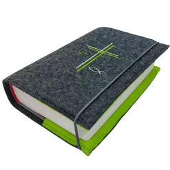 Gotteslobhülle Kreuz Fische Name personalisiert. Filz. mit Verschluss