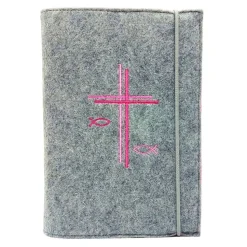 Gotteslobhülle Kreuz Fische Name personalisiert. Filz. mit Verschluss