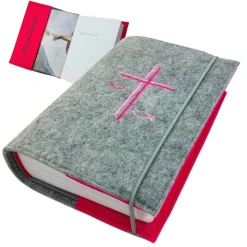 Gotteslobhülle Kreuz Fische Name personalisiert. Filz. mit Verschluss