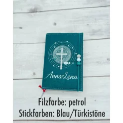 Gotteslobhülle Kreuz Gebetbuch Hülle Geschenk Kommunion Firmung Geschenkidee Gott Kirche religiös personalisiert Name