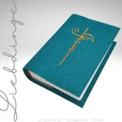 Gotteslobhülle KREUZ JESUS Schriftzug Filz. Gesangbuch. Gotteslob  KL225